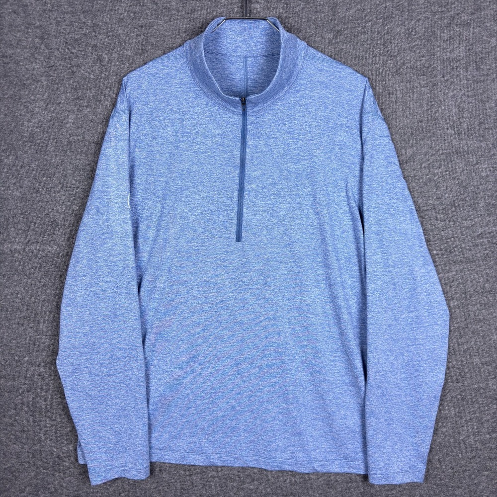 Lululemon Soft Jersey‎ Pullover Mens XXL Blue Half Zip Long Sleeve Workout Gym